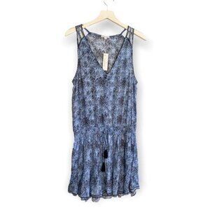 Poupette St. Barth Hana Mini Dress, Size M, Blue print, NWT